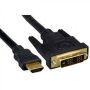 Kábel k TV DVI / HDMI, 18+1 M/HDMI M, 2 m, pozlatené konektory, čierny