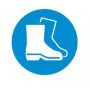 Etiketa informačná Pracuj v ochrannej obuvi! samolepiaca A4