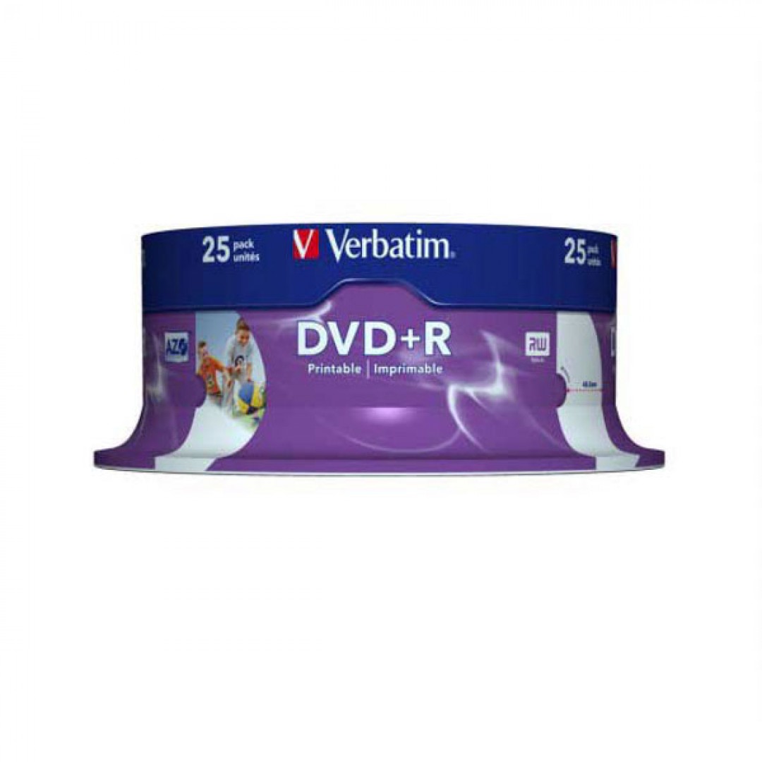DVD+R Verbatim 4,7GB 16x Printable 25ks cake box ve43539
