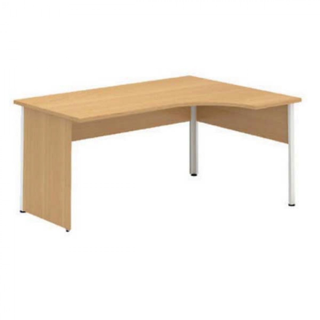 Stôl kancelársky 120 Pravý 1200x1800x25 AL eloxovaný prírodný LTD 729 Orech