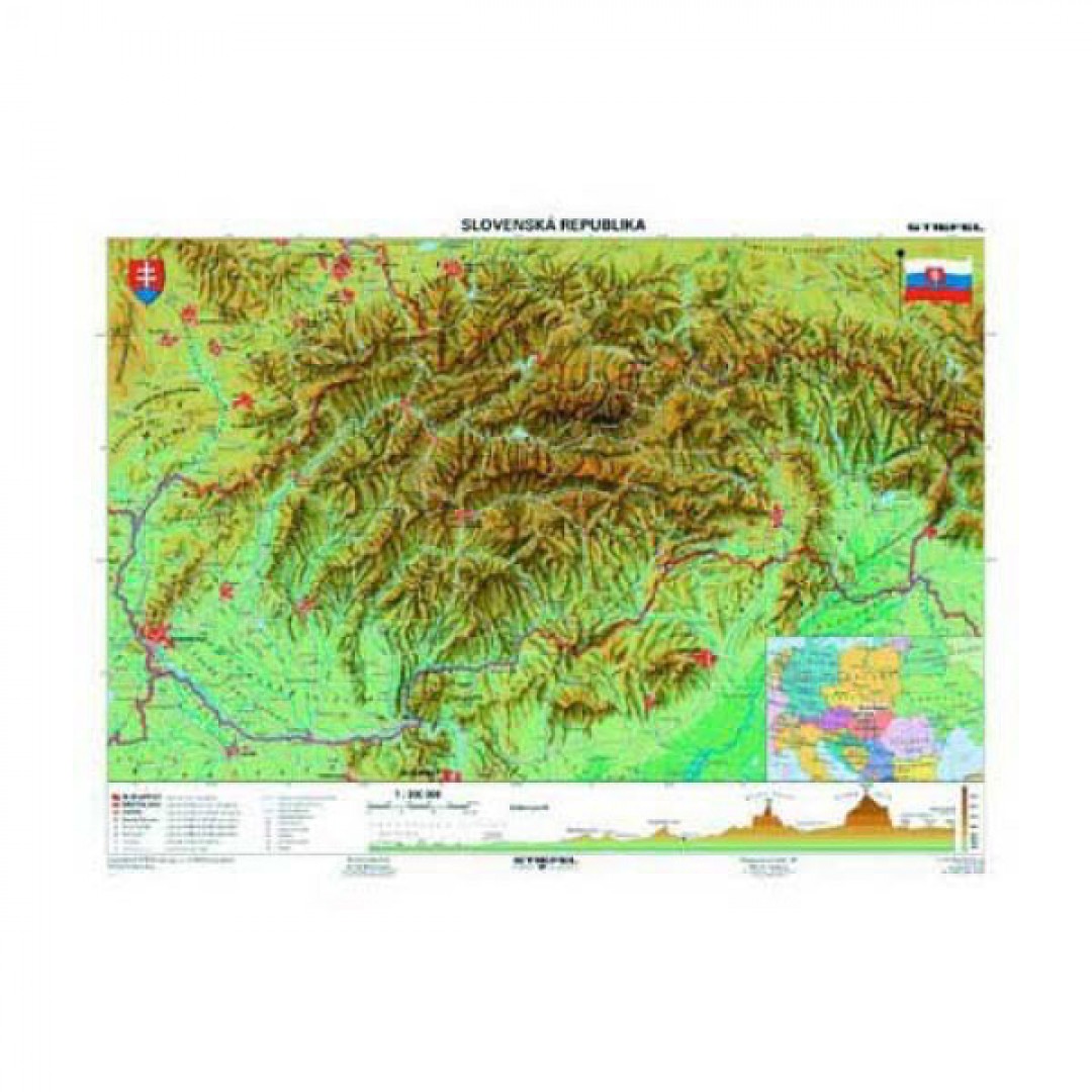 Mapa Slovensko-geografická 100 x 70cm SL47301