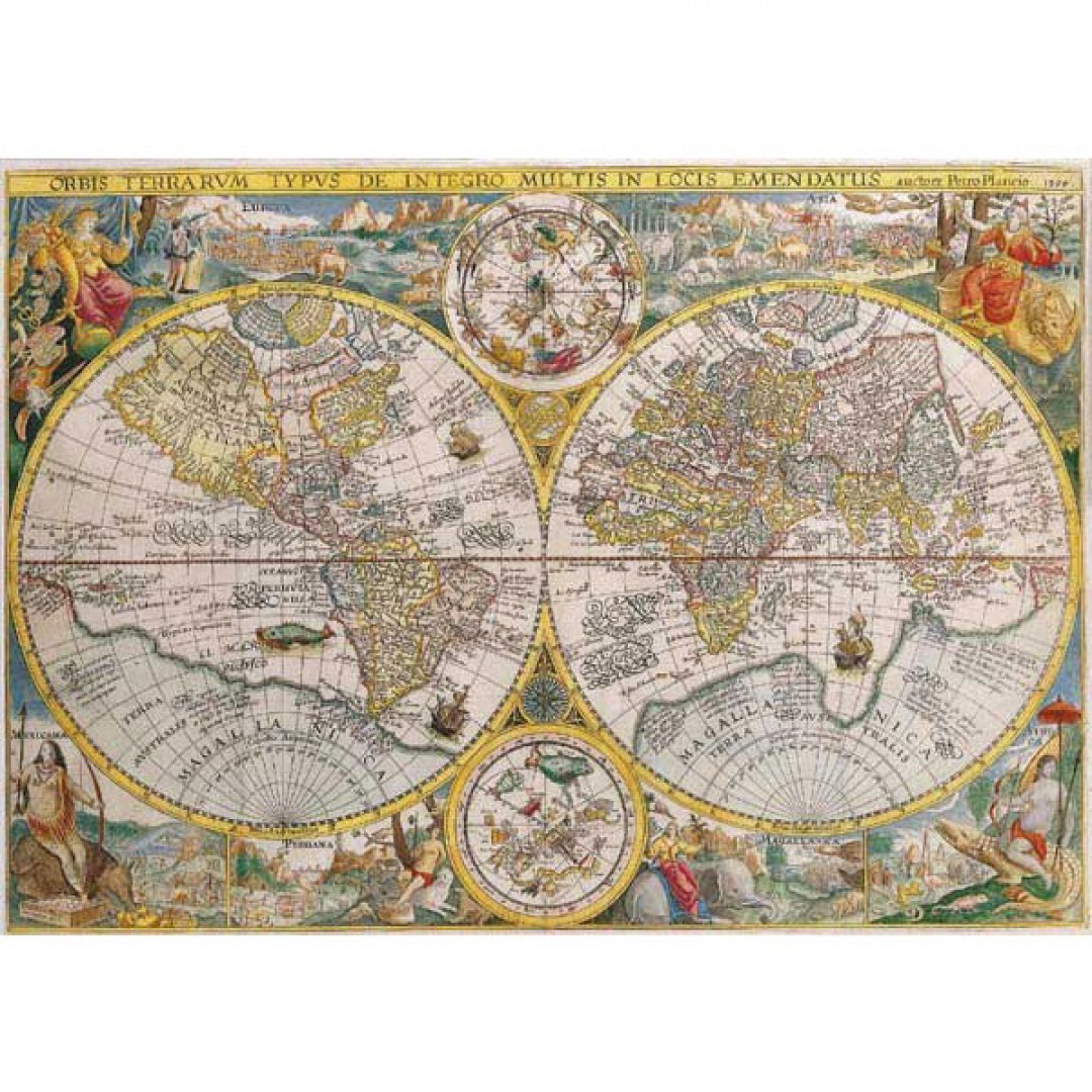 Mapa Svet historický r. 1594, 100 x 70cm