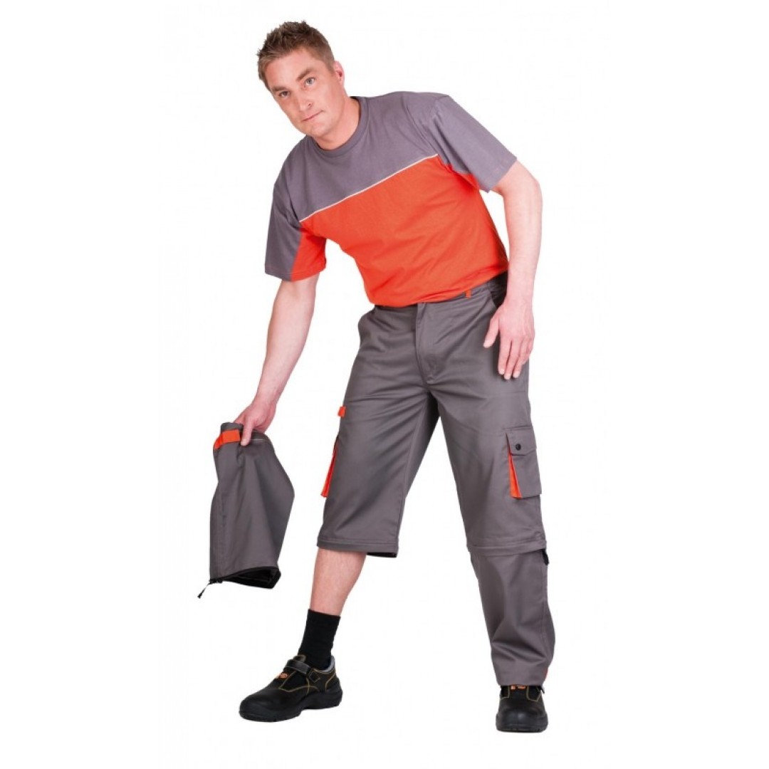 Nohavice DESMAN 2v1, farba sivá/oranžová, veľ. 60