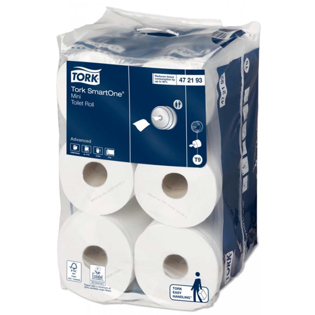 Papier toaletný Tork SmartOne® Mini, 2 vrst., biely (T9)